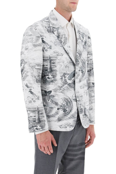 Thom browne deconstructed single-breasted jacket with nautical toile motif-1