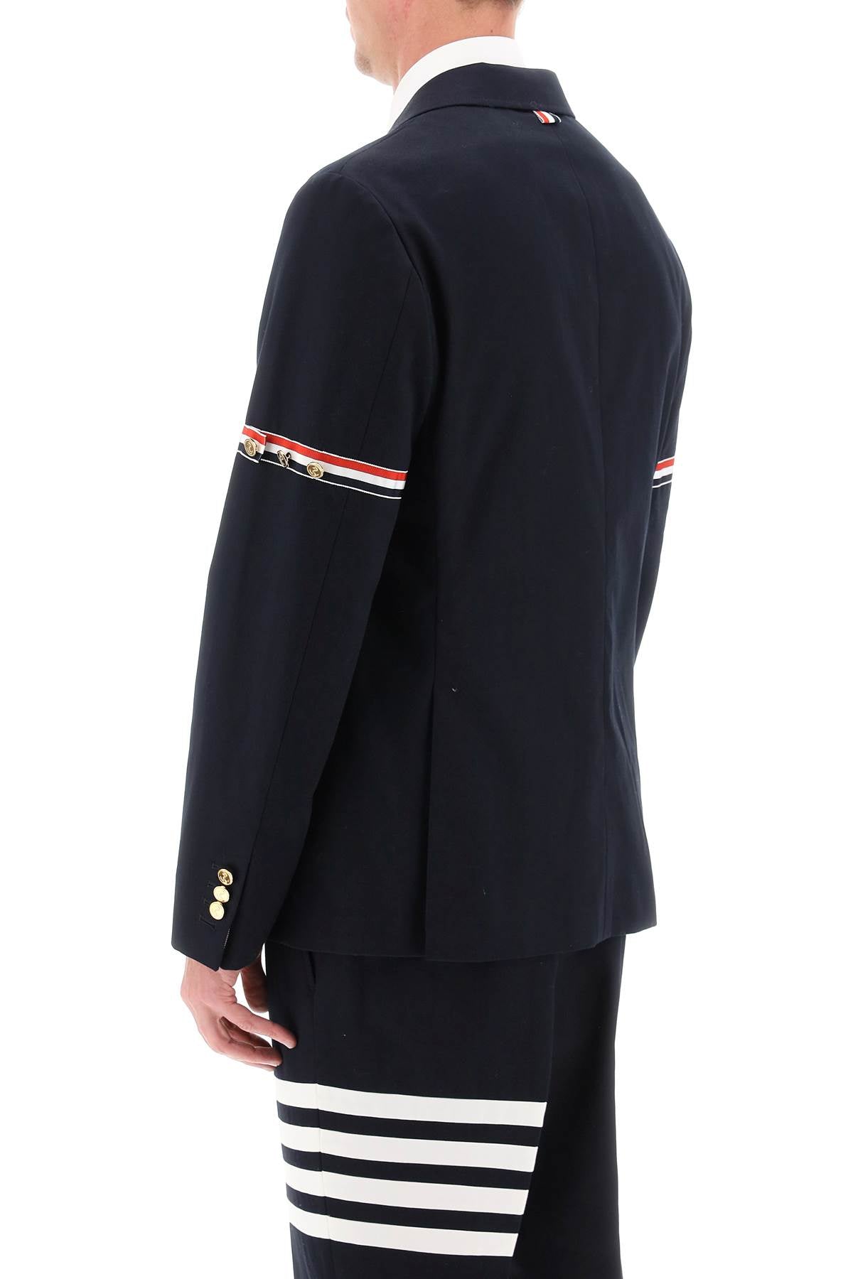 Thom browne deconstructed jacket with tricolor bands-2