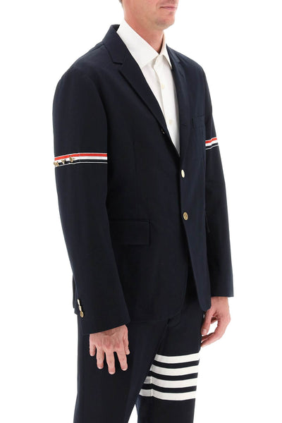 Thom browne deconstructed jacket with tricolor bands-1