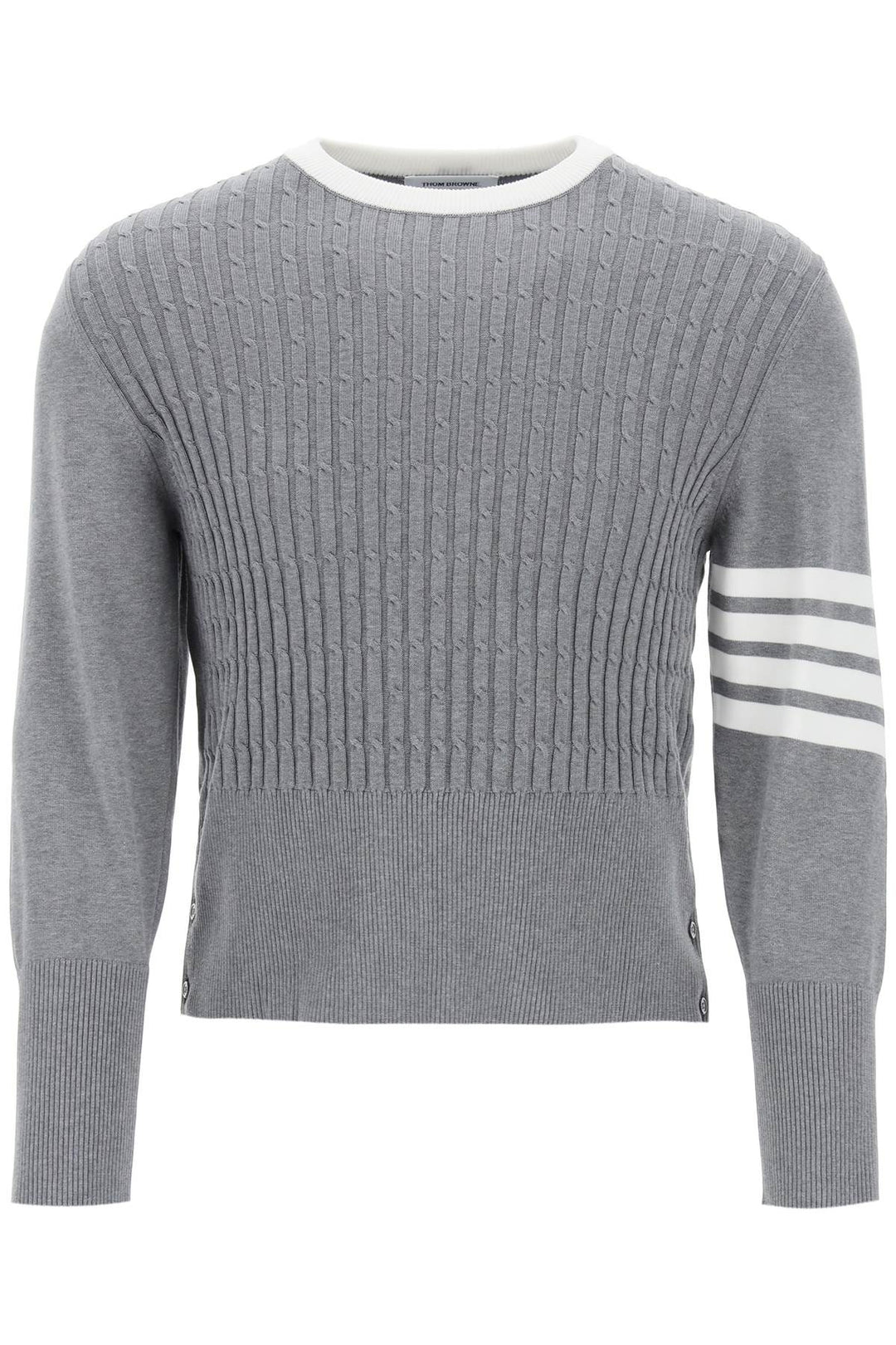 Thom browne placed baby cable 4-bar cotton sweater-0