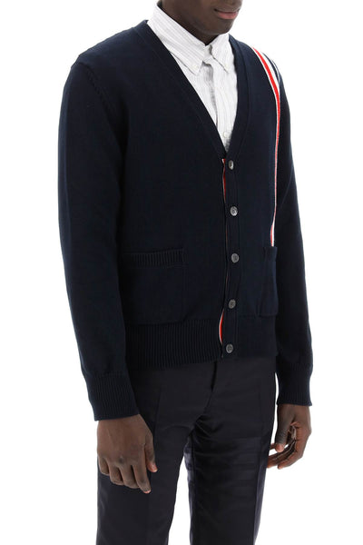Thom browne cotton cardigan with red, white-1
