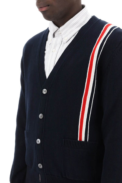 Thom browne cotton cardigan with red, white-3