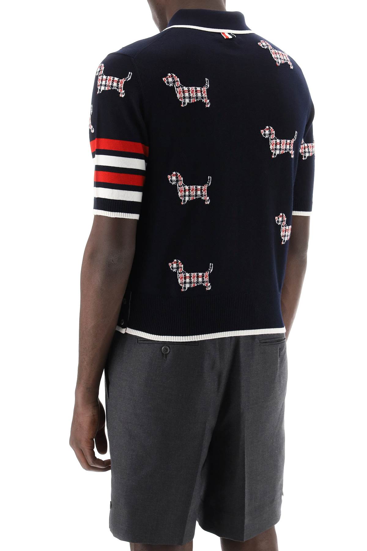 Thom browne hector knitted polo shirt-2