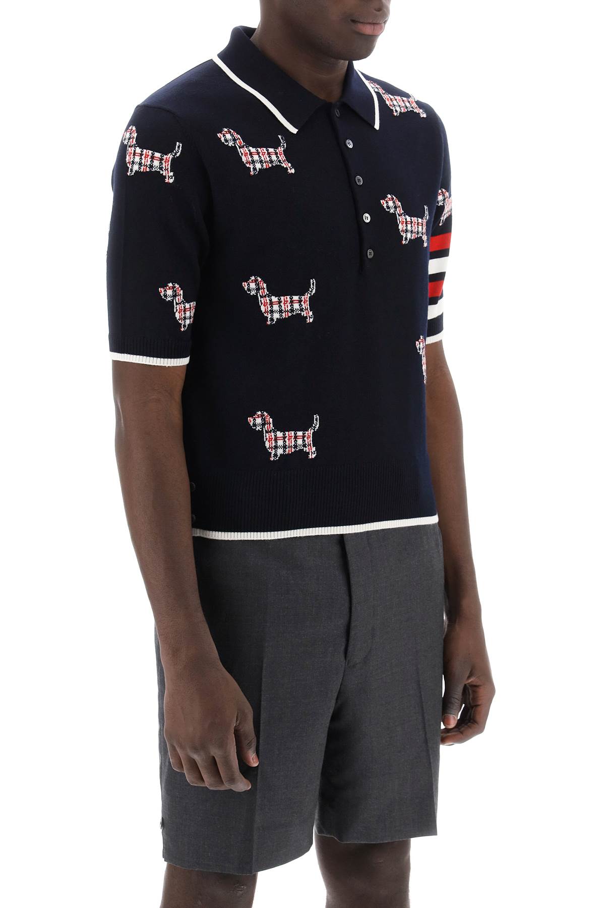 Thom browne hector knitted polo shirt-1