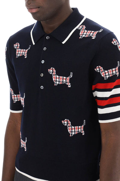 Thom browne hector knitted polo shirt-3