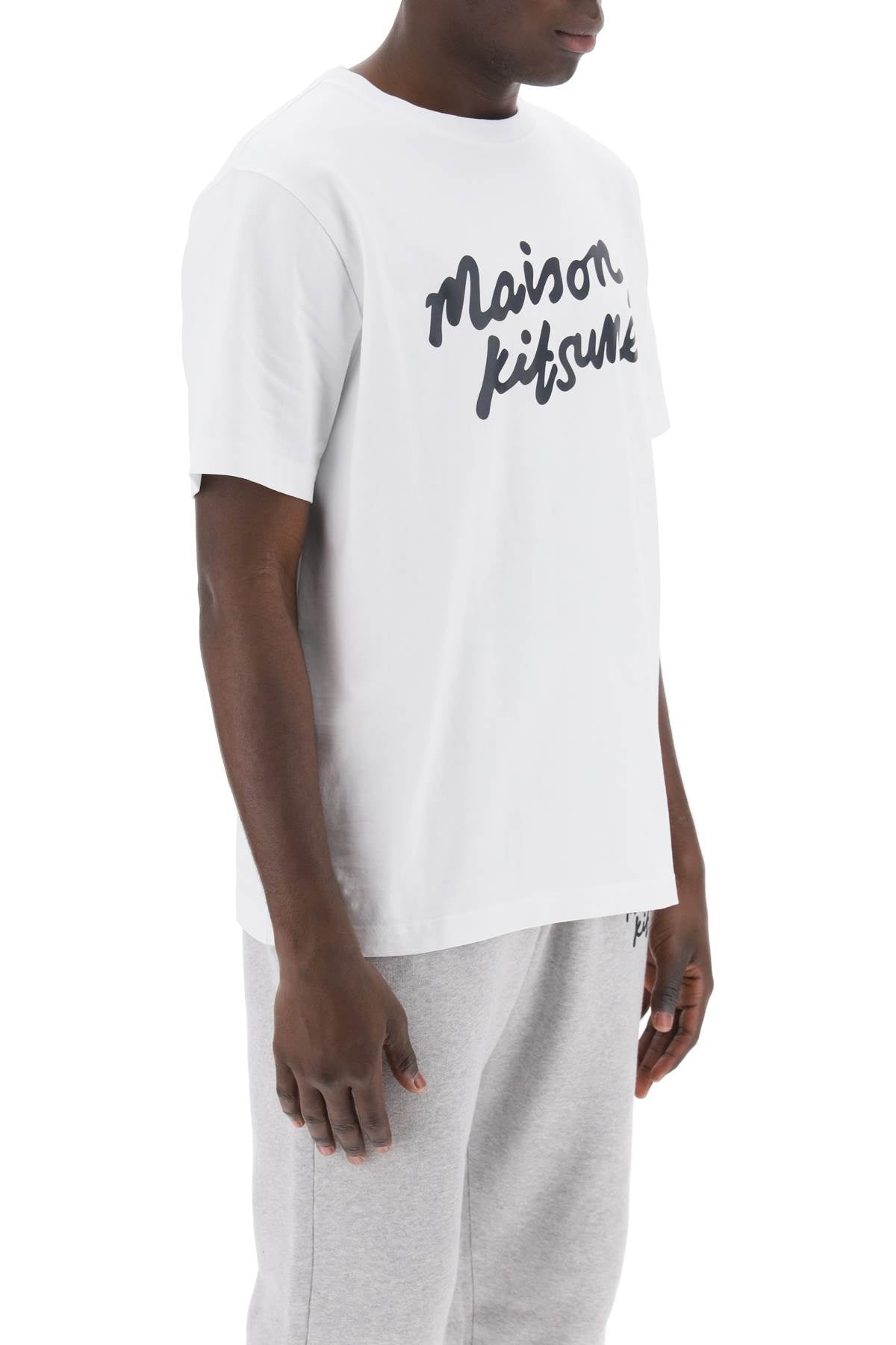 Maison kitsune t-shirt with logo in handwriting-1