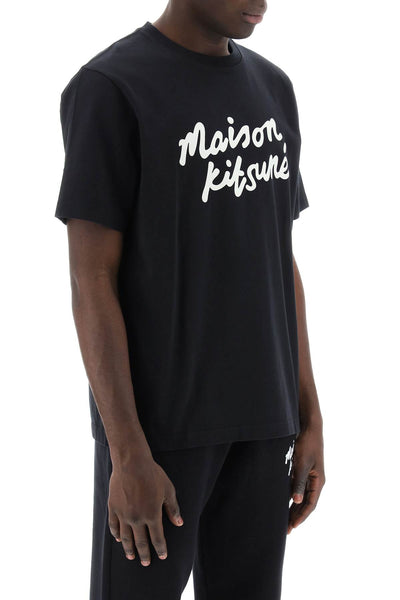 Maison kitsune t-shirt with logo in handwriting-1