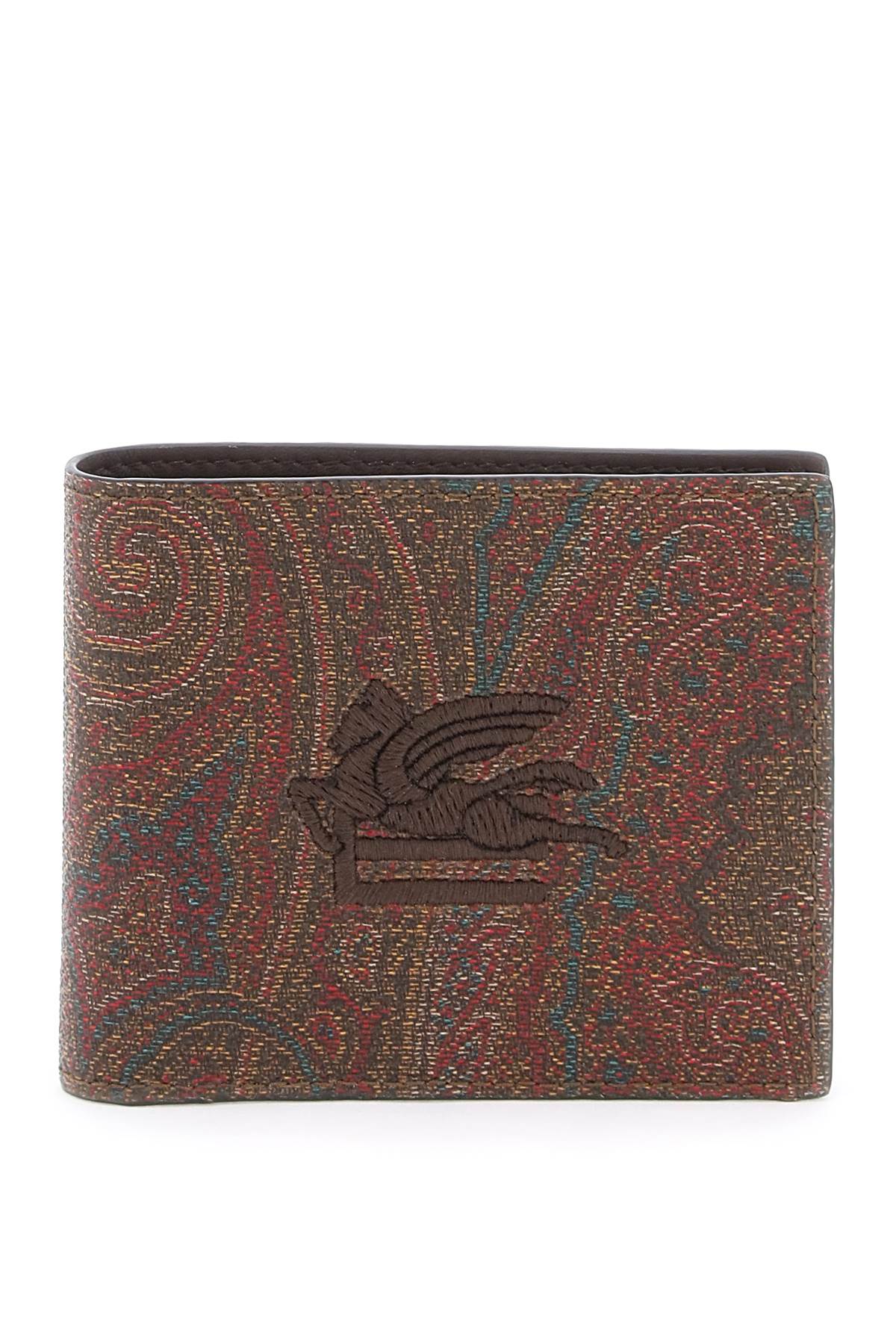 Etro paisley bifold wallet with pegaso logo-0