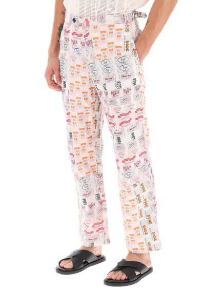 Bode 'clinton street label' patchwork pants-3
