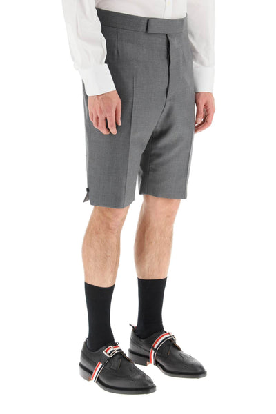 Thom browne super 120's wool shorts with back strap-1