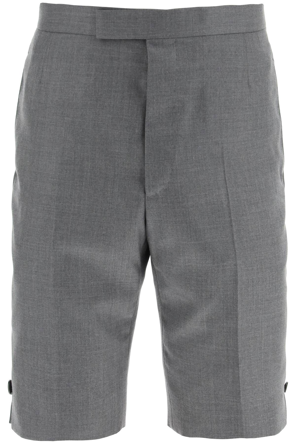 Thom browne super 120's wool shorts with back strap-0