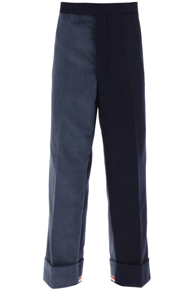 Thom browne cuffed trousers in funmix shetland-0