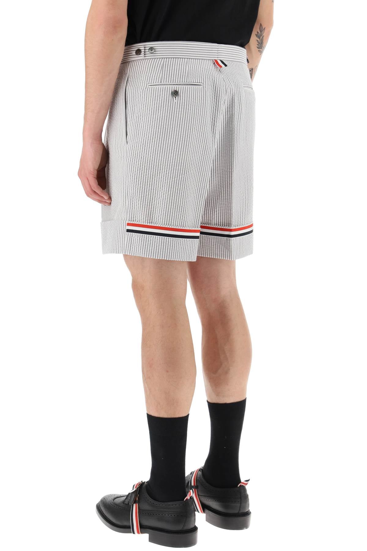 Thom browne striped shorts with tricolor details-2