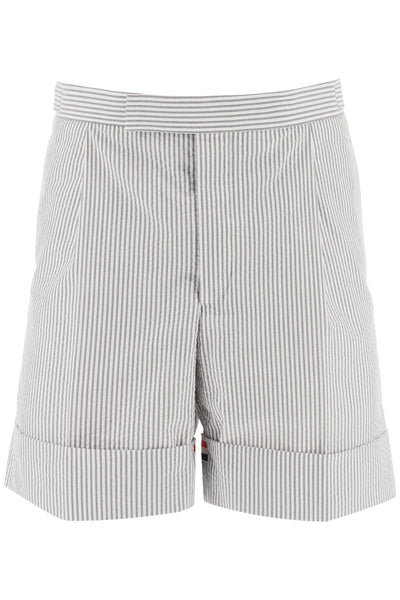 Thom browne striped shorts with tricolor details-0