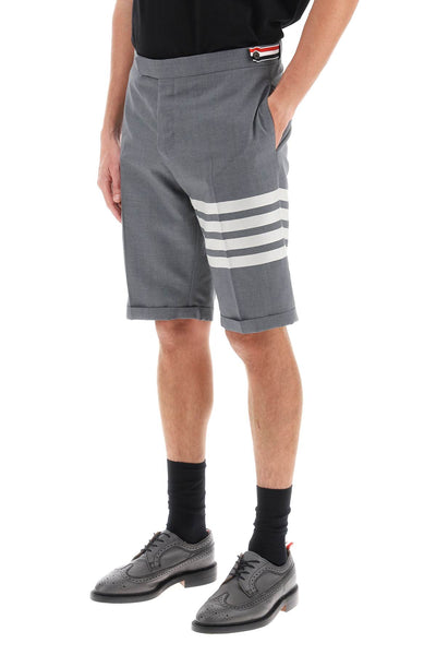 Thom browne 4-bar shorts in light wool-3