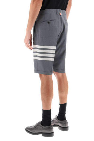 Thom browne 4-bar shorts in light wool-2
