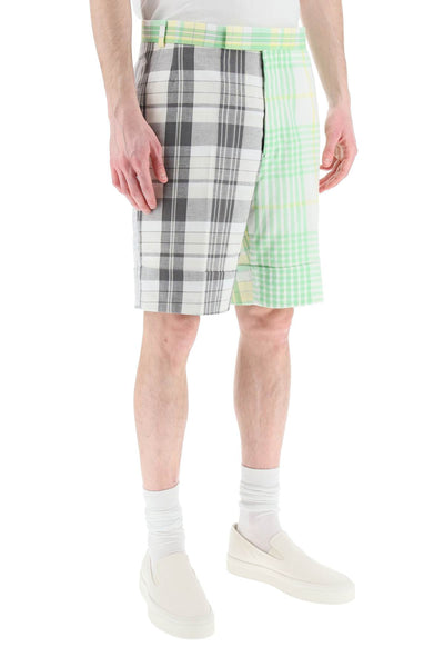 Thom browne funmix madras cotton shorts-1