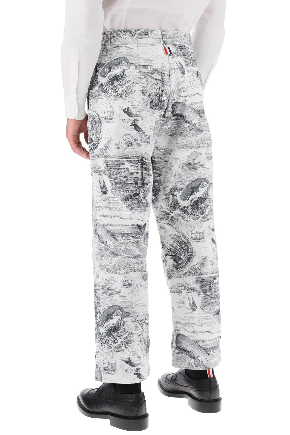 Thom browne cropped pants with 'nautical toile' motif-2