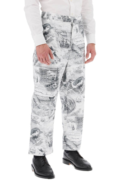 Thom browne cropped pants with 'nautical toile' motif-1
