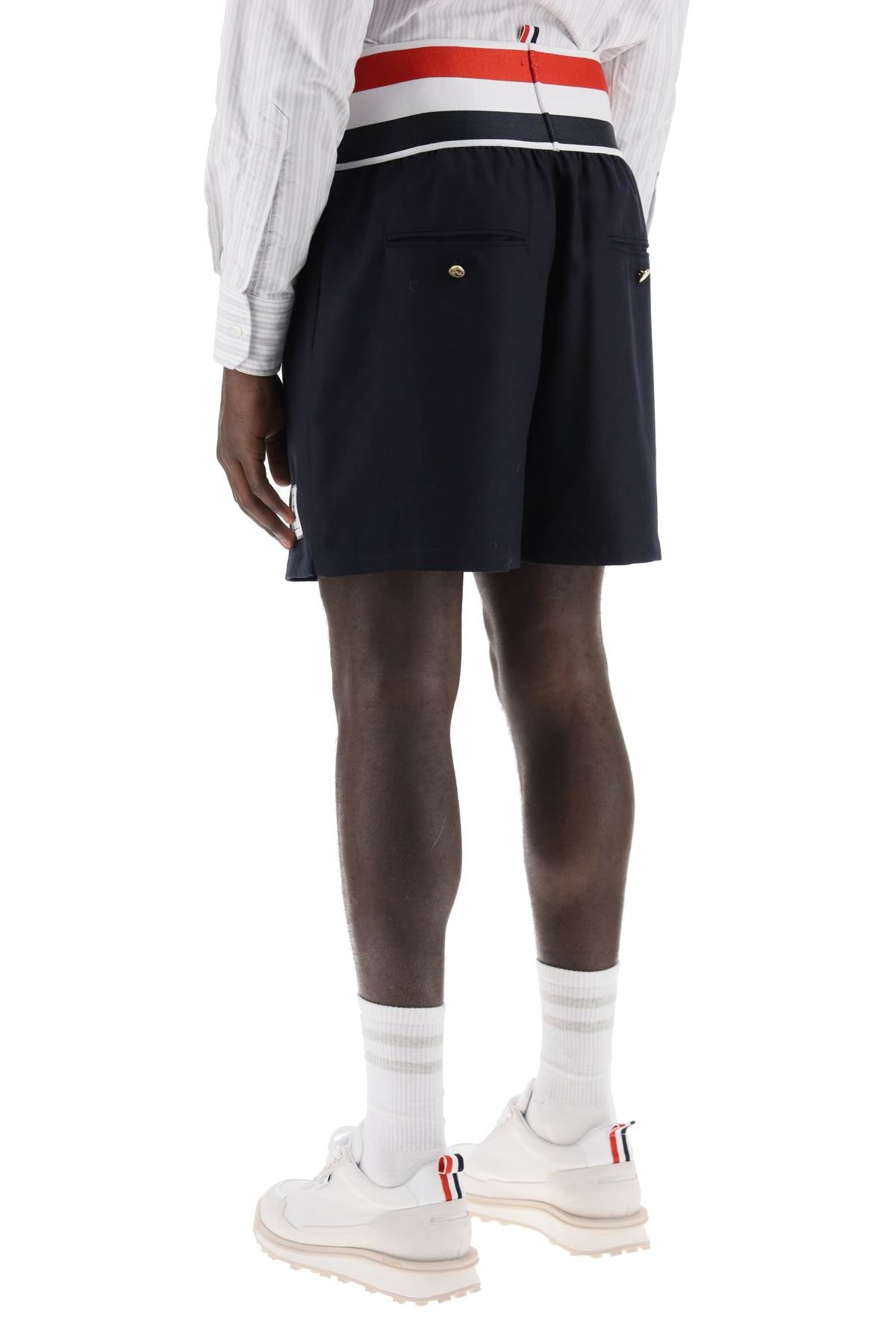 Thom browne elastic waistband bermuda shorts-2