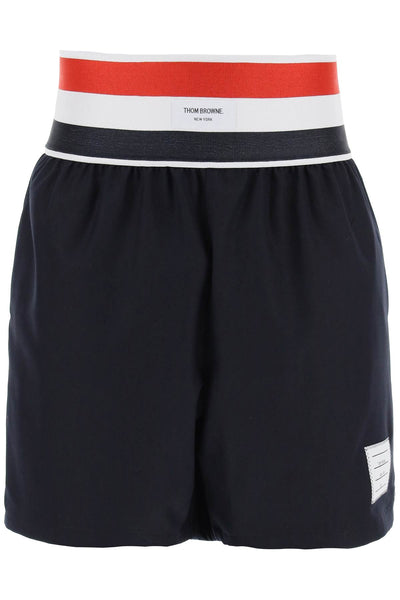 Thom browne elastic waistband bermuda shorts-0