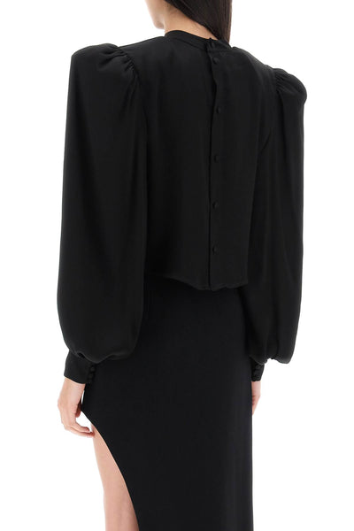 Mvp wardrobe 'edendale' cropped blouse in satin-2