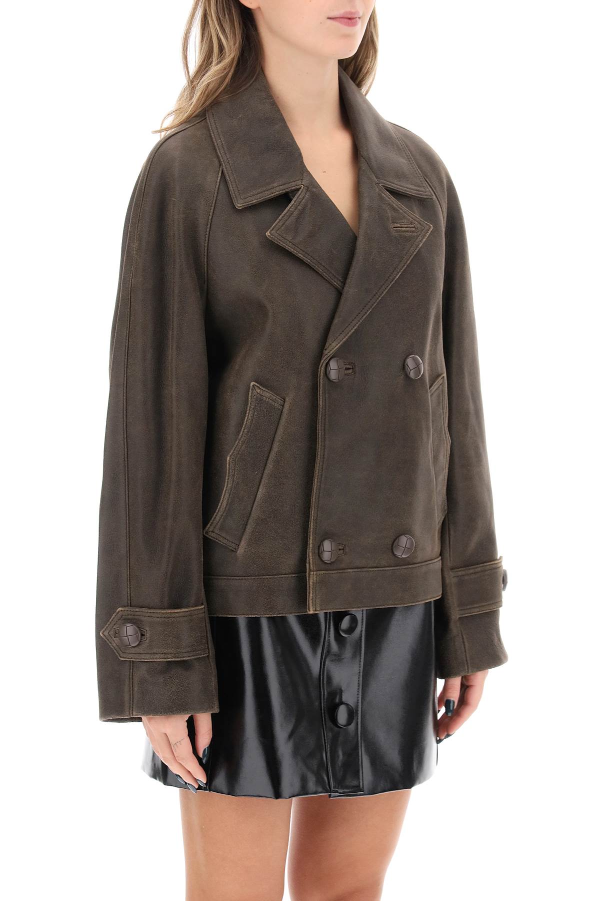 Mvp wardrobe solferino jacket in vintage-effect leather-1