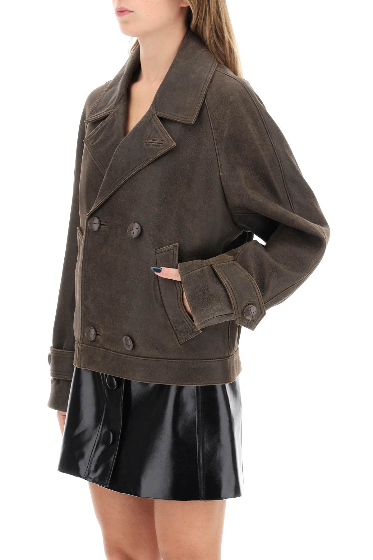 Mvp wardrobe solferino jacket in vintage-effect leather-3