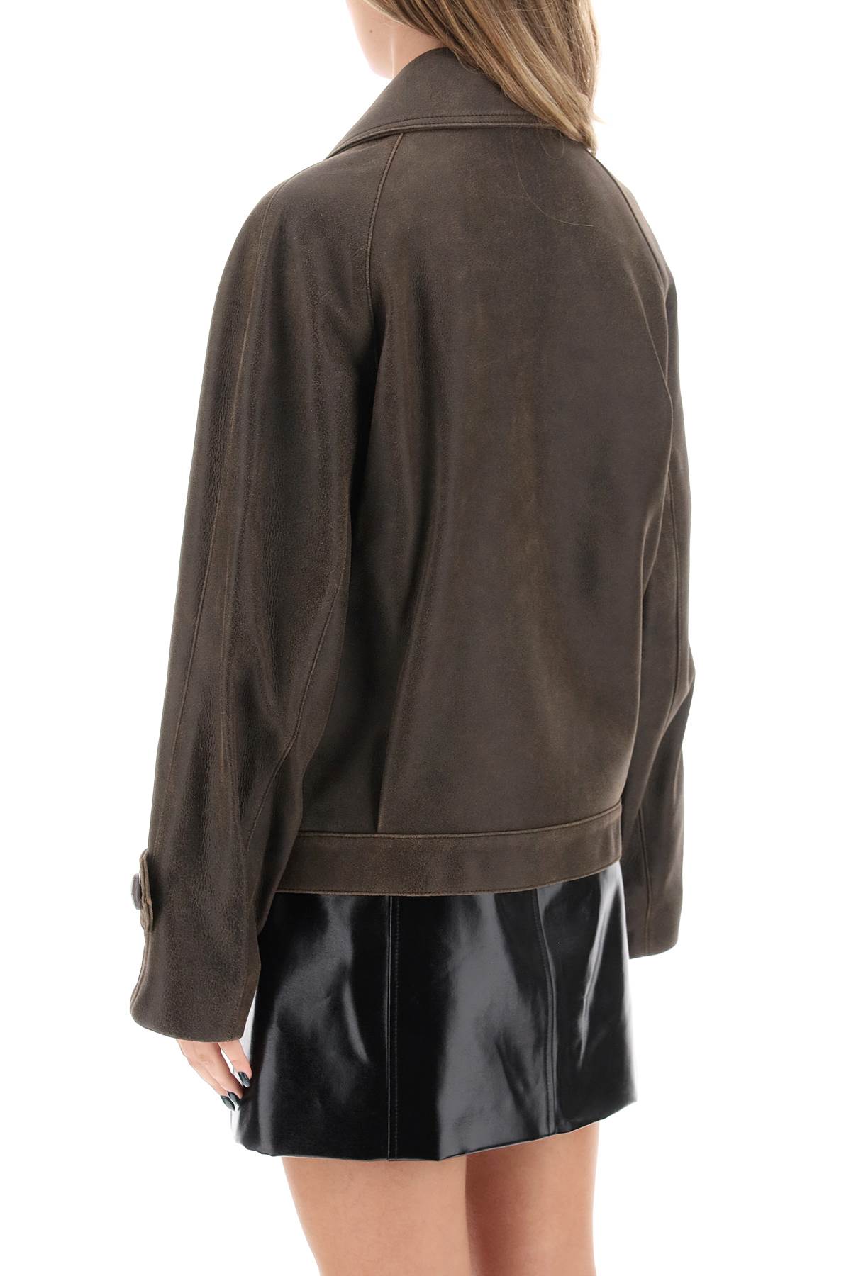 Mvp wardrobe solferino jacket in vintage-effect leather-2