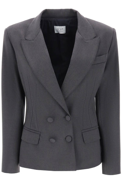 Mvp wardrobe meda wool blend double-breasted blazer-0