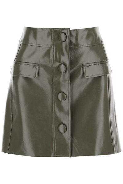 Mvp wardrobe montenapoleone mini skirt in coated cotton-0