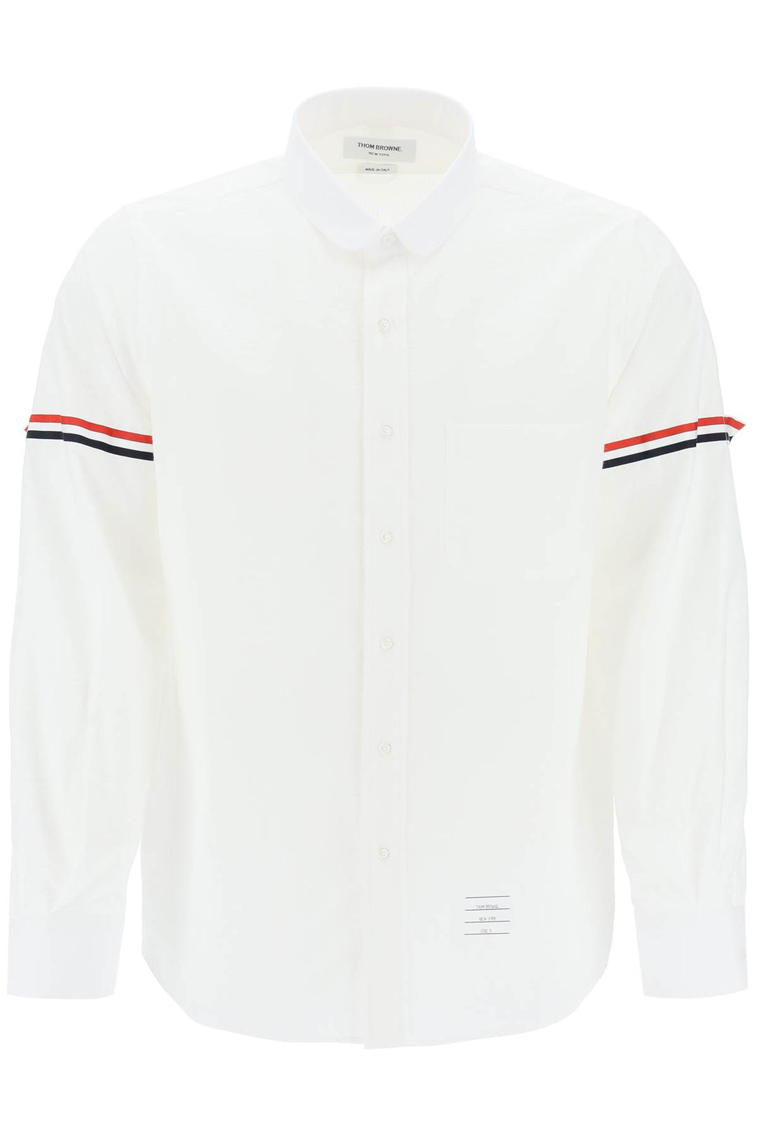 Thom browne seersucker shirt with rounded collar-0