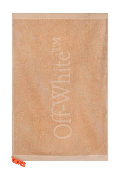 Off-white shower towel with logo-1