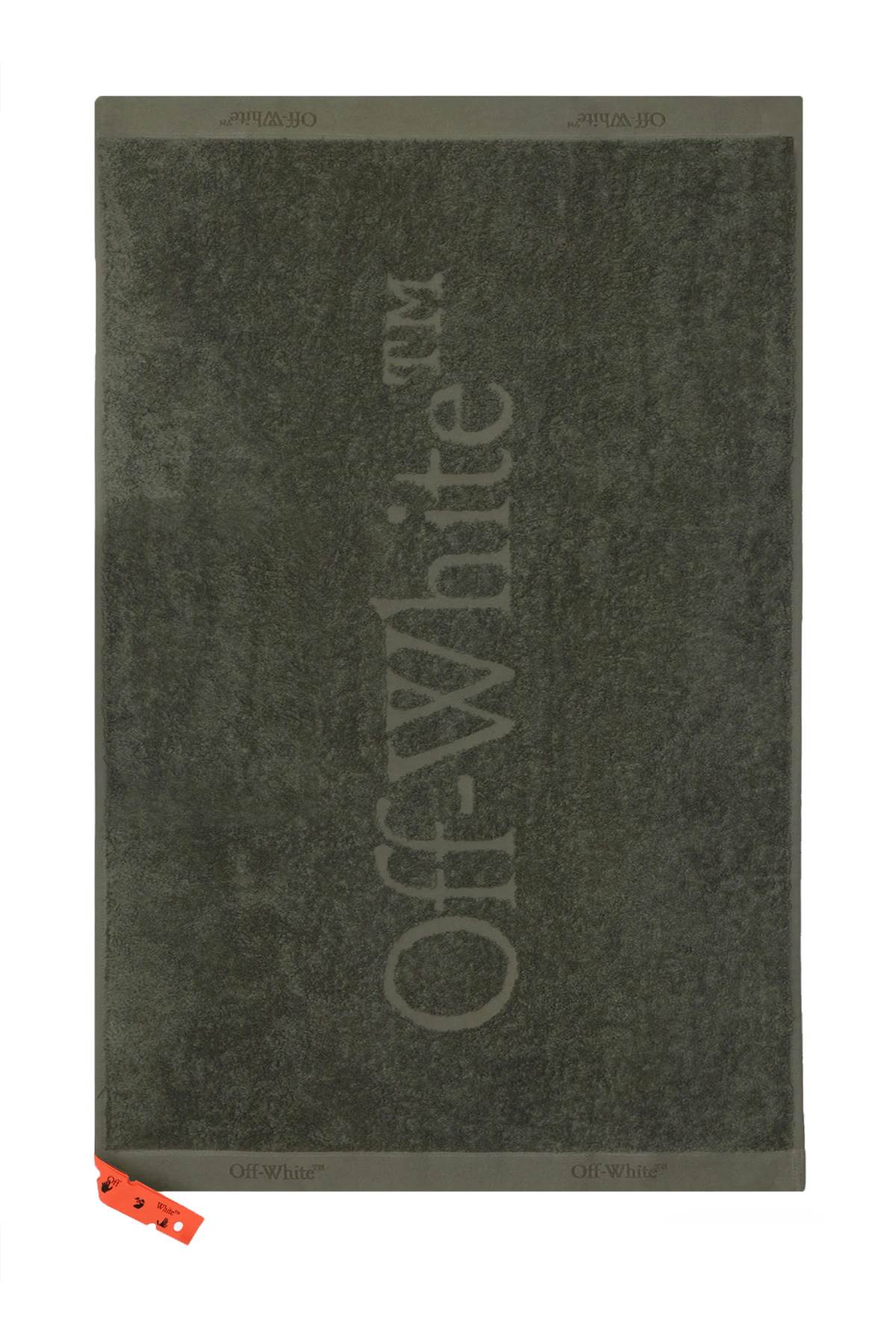 Off-white shower towel with logo-1