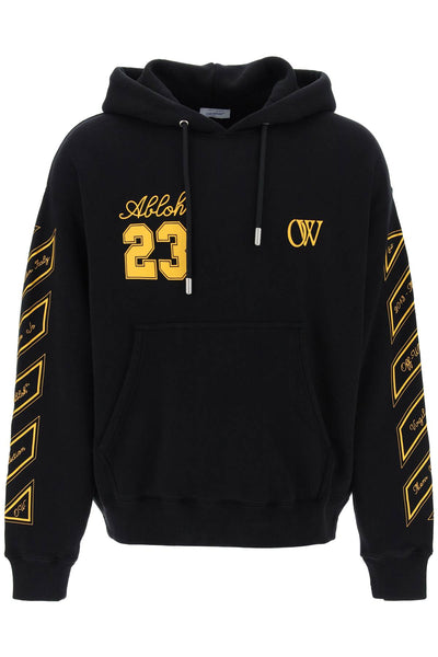 Off-white skated hoodie with ow 23 logo-0