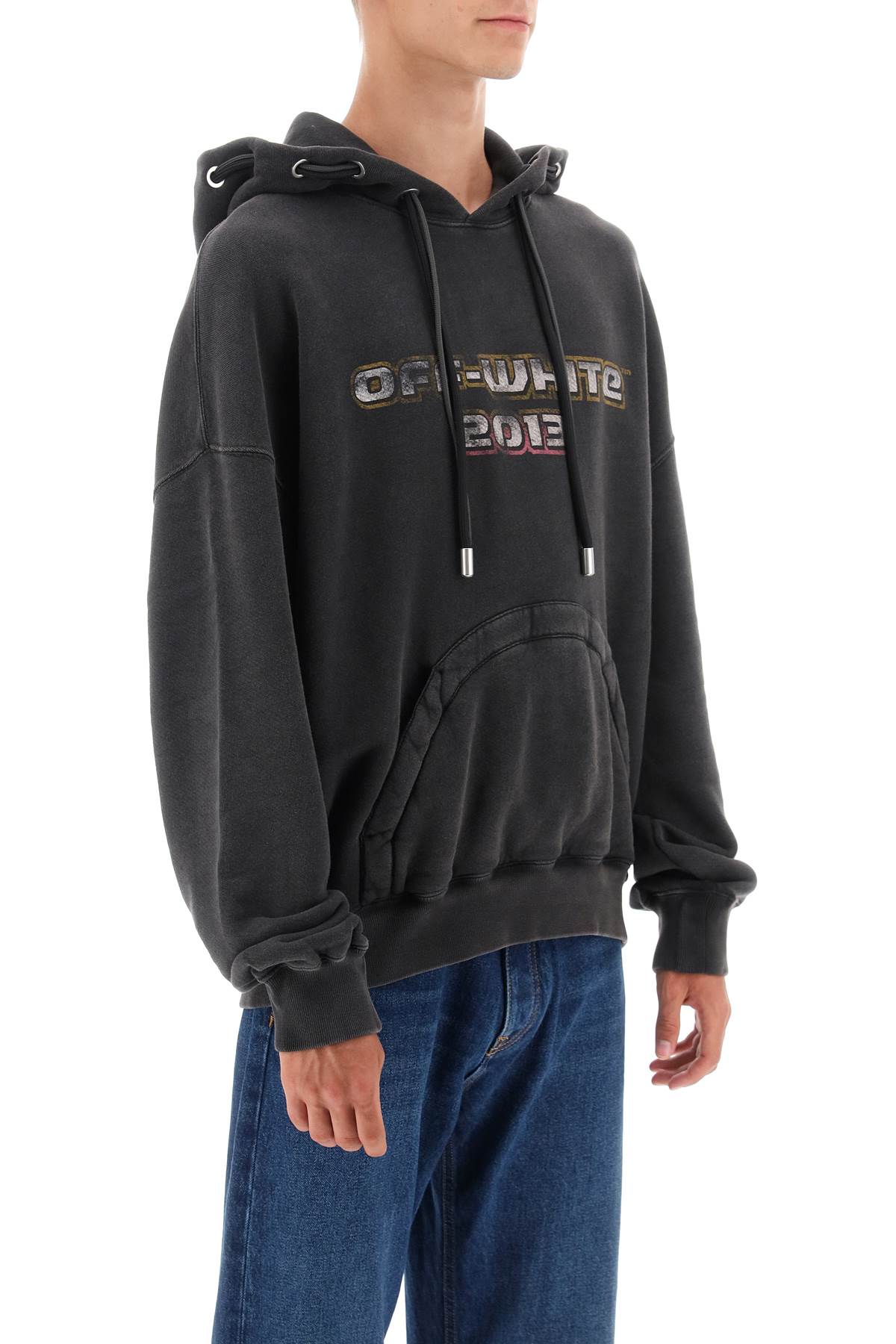 Off-white hoodie with back bacchus print-1