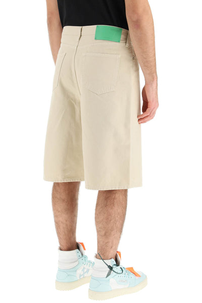 Off-white cotton utility bermuda shorts-2
