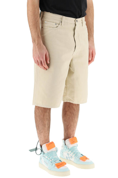 Off-white cotton utility bermuda shorts-1