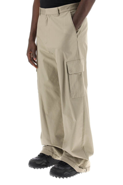 Off-white wide-legged cargo pants with ample leg-3