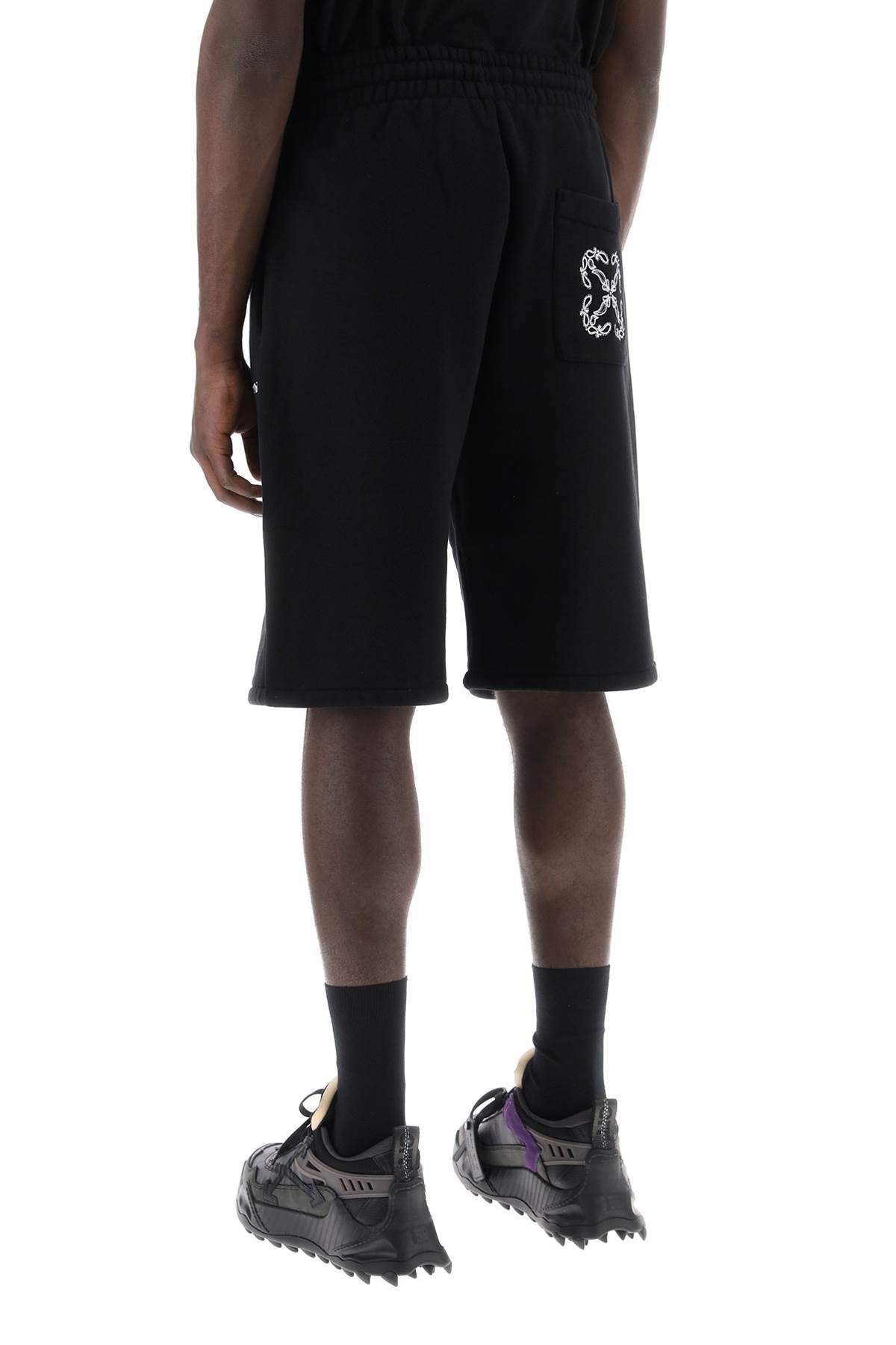 Off-white "sporty bermuda shorts with embroidered arrow-2