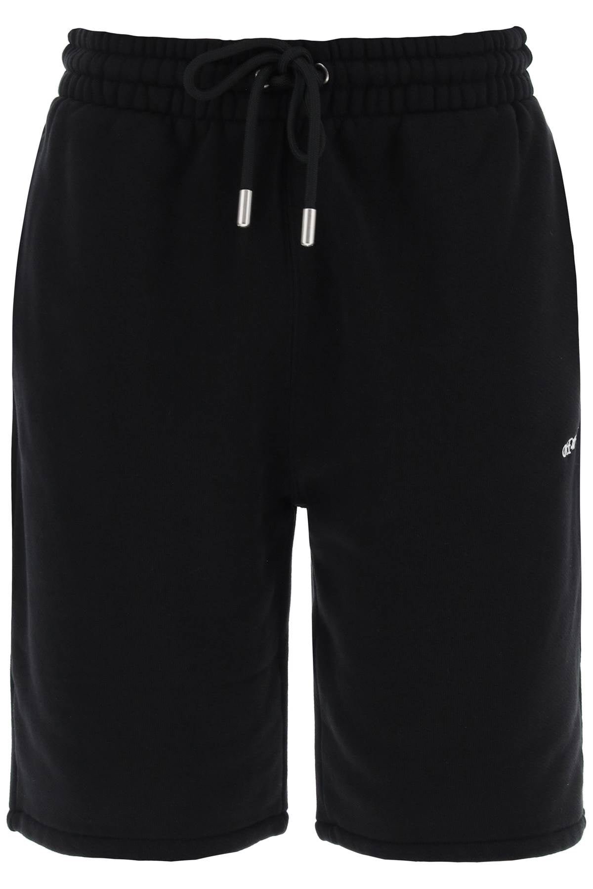 Off-white "sporty bermuda shorts with embroidered arrow-0