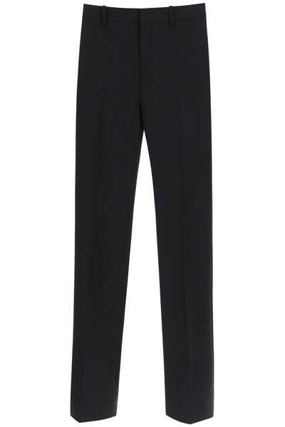 Off-white slim tailored pants with zippered ankle-0