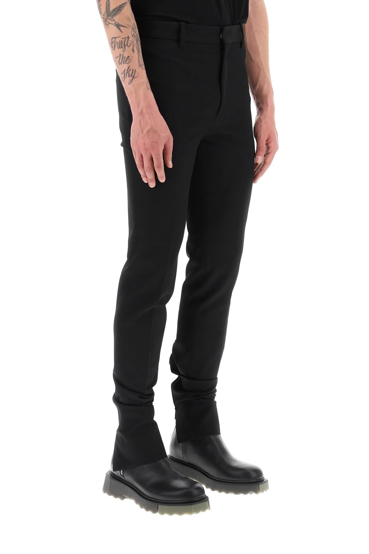 Off-white slim tailored pants with zippered ankle-1