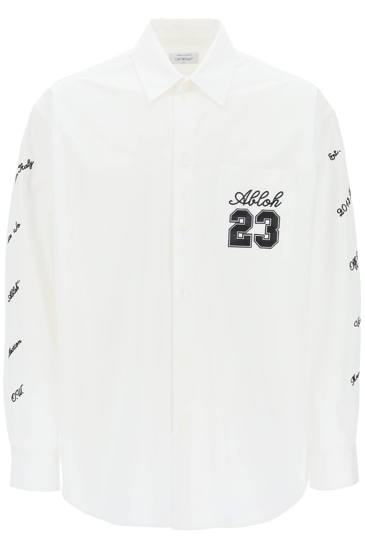 Off-white camicia oversize con ricami-0