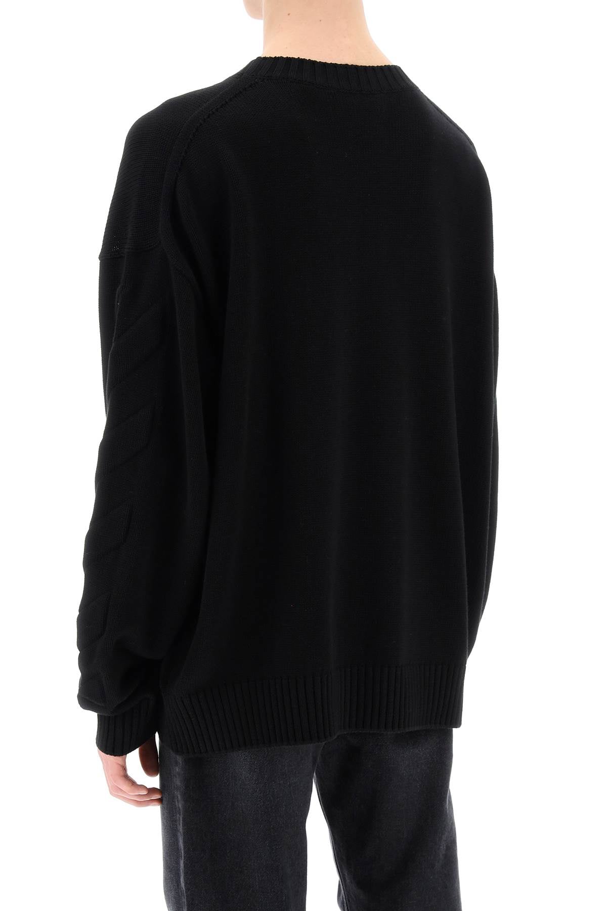 Off-white sweater with embossed diagonal motif-2