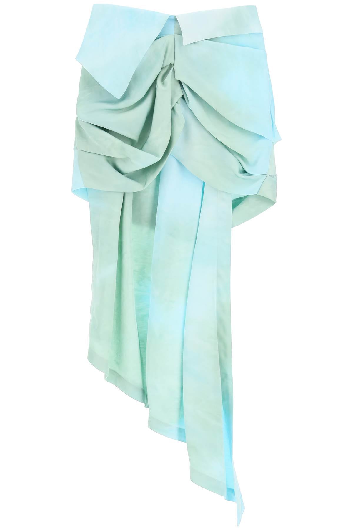 Off-white tie-dye draped mini skirt-0