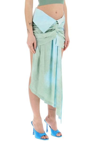 Off-white tie-dye draped mini skirt-1