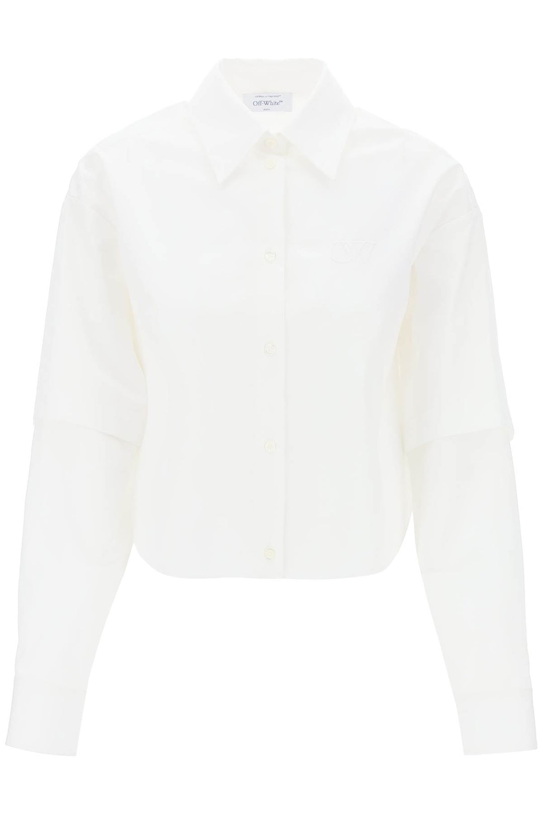 Off-white camicia con dettaglio logo ricamato-0