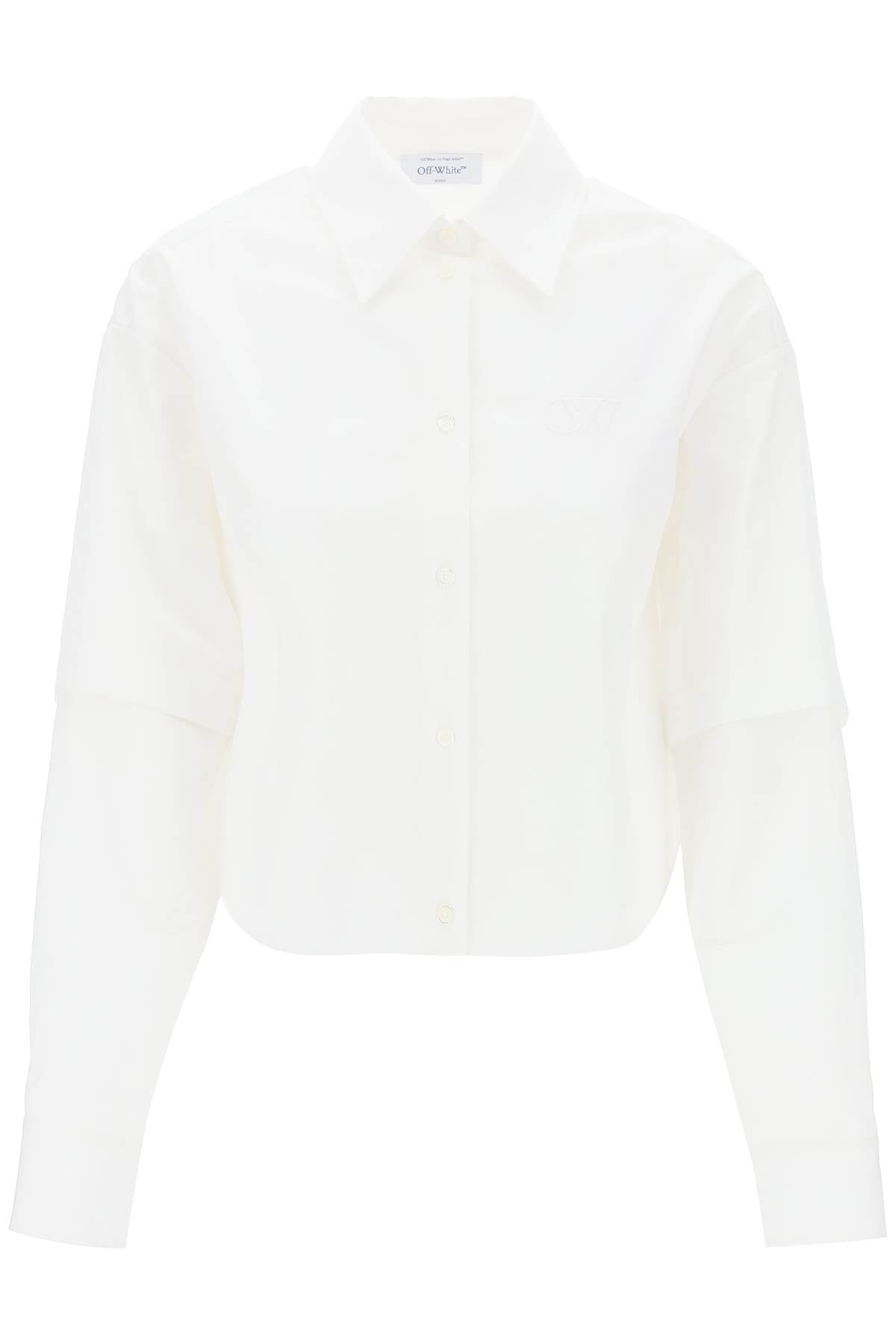 Off-white camicia con dettaglio logo ricamato-0