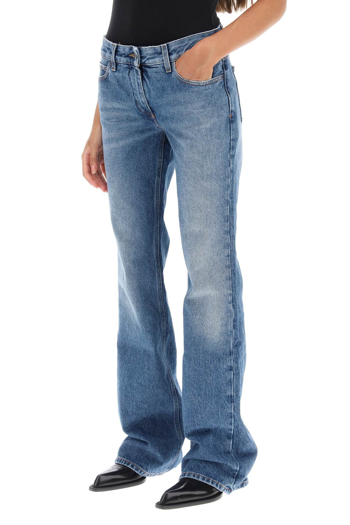 Off-white bootcut jeans-3